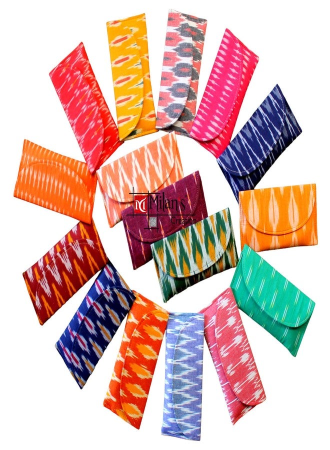 MILAN'S CREATION Ikkat Envelopes Wallet Clutch Purse for Women, Return Gift, Party Favor Gift, Giveaways (Set of 10 Mix Colors) - Image 1